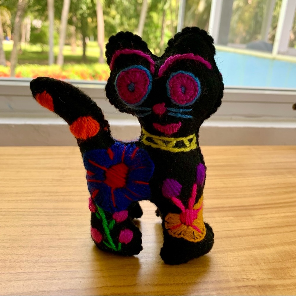 Embroidered Black Cat Stuffed Animal - Picture 3 of 5